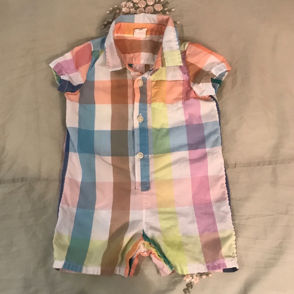 Baby Gap Pastel Plaid Romper / 4 for $20